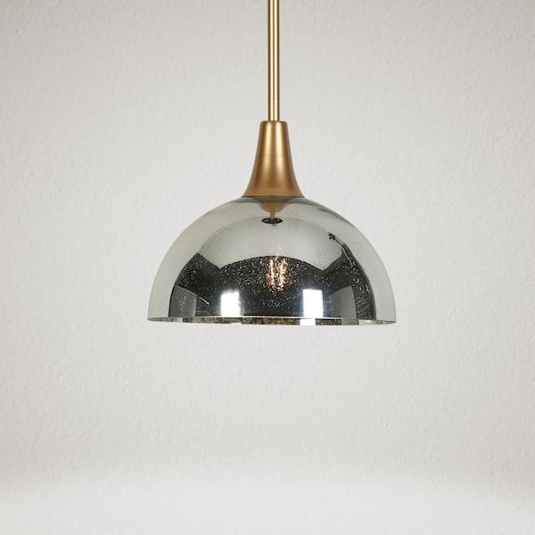 Zevni 9.8 in. 1-Light Vintage Black and Gold Island Pendant Light