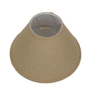 Fenchel Shades 12 in. Width x 7.25 in. Height Natural Burlap/Brass Chimney Empire Lamp Shade