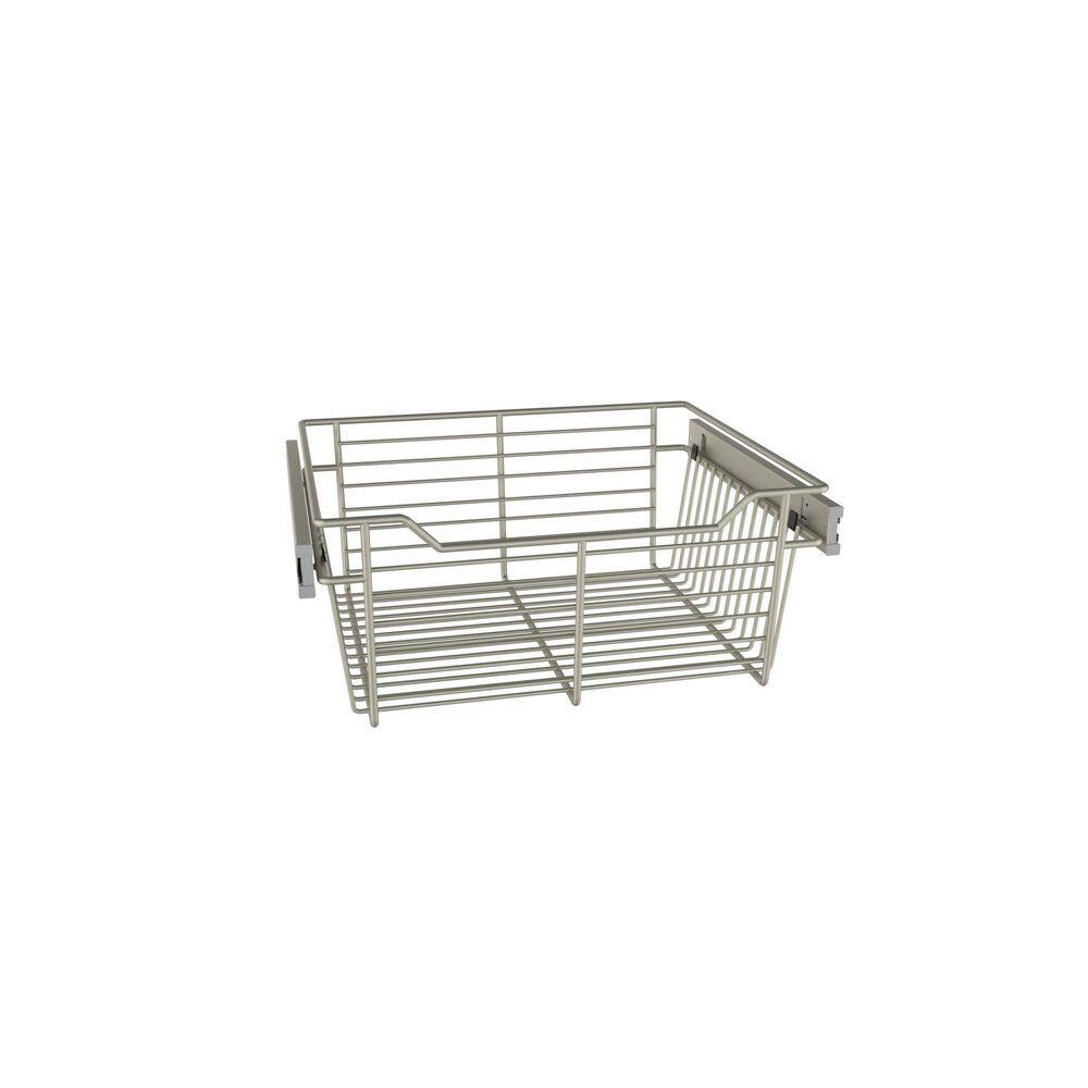 Classic 7.28 in. H x 16.5 in. W Satin Metal Aluminum Full-Extension Wire Sliding Basket for Cabinets price history on PriceWatchPro