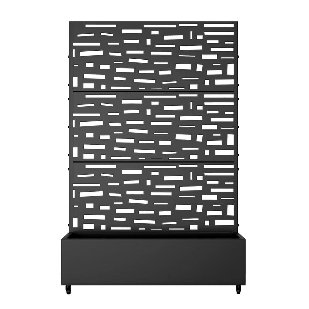 47 in. x 16 in. x 12 in. Black Steel Boulevard Outdoor Planting Box with 73 in. x 47 in. Climbing Frame (1-Pack) price history on PriceWatchPro