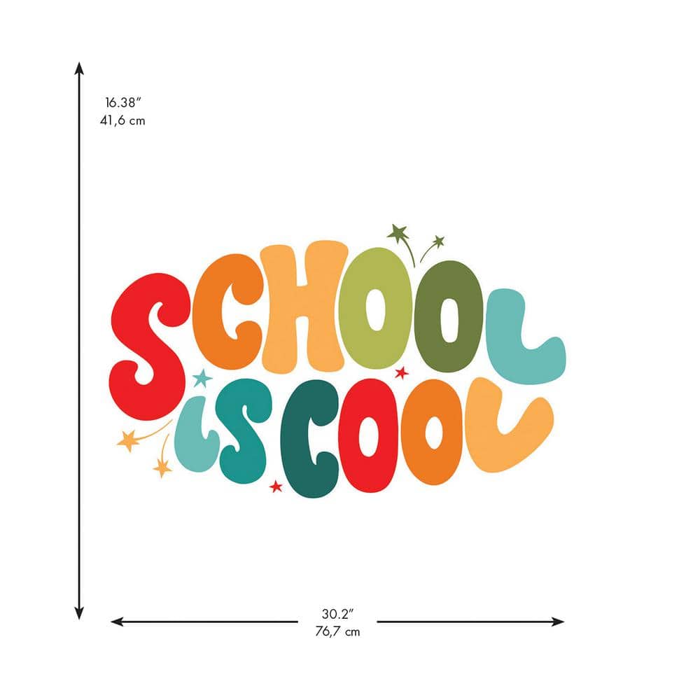 School is Cool Multicolor Peel and Stick Wall Decals