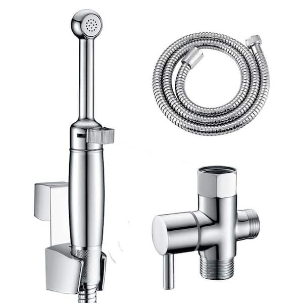 All Metal Cloth Diaper Toilet Sprayer Bidet Attachment with Backflow Preventer, Adjustable Water Jet Spray, Chrome