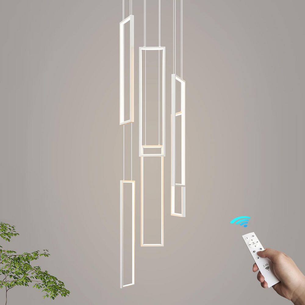 Home Lighting 108Watt 6-Light 6C-White Pendant Lighting LED Rectangle Chandelier for Kitchen price history on PriceWatchPro