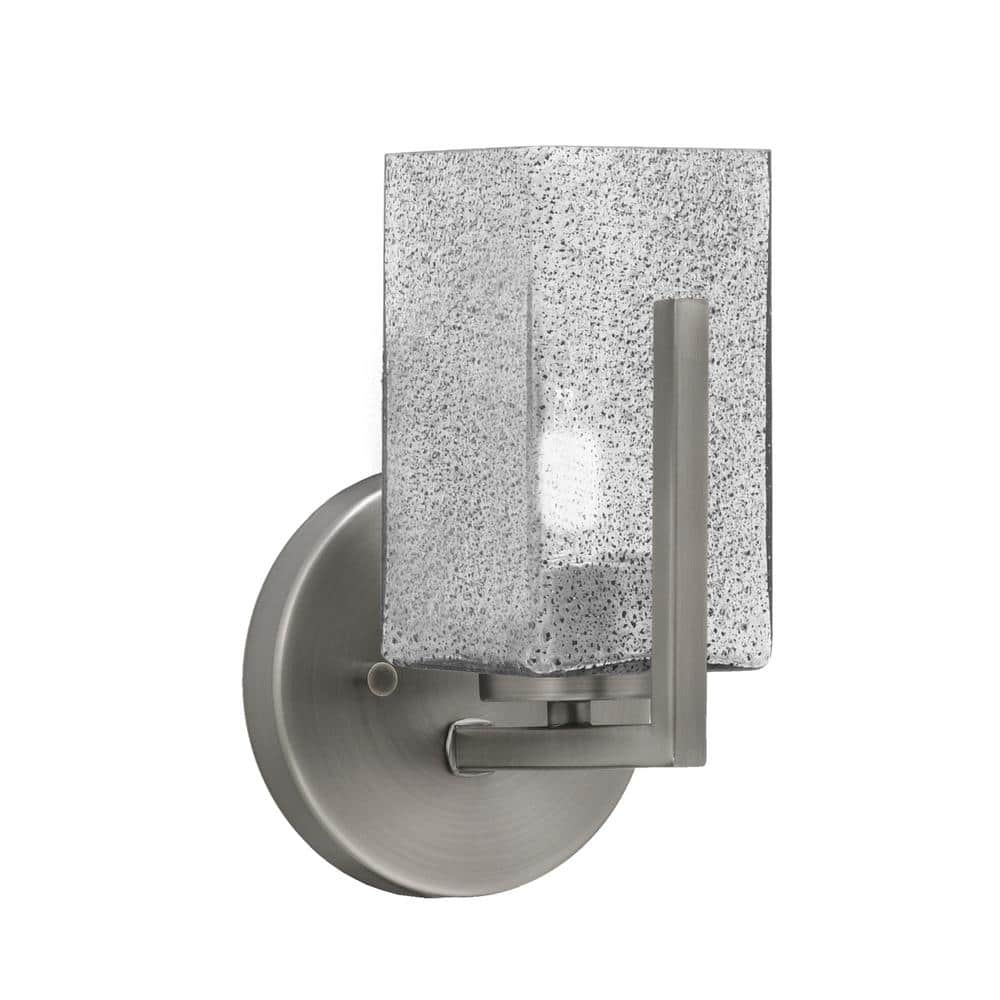 Cottonwood 3.5 in. 1 Light Graphite Sconce with 3.5 in. Square Smoke Bubble
