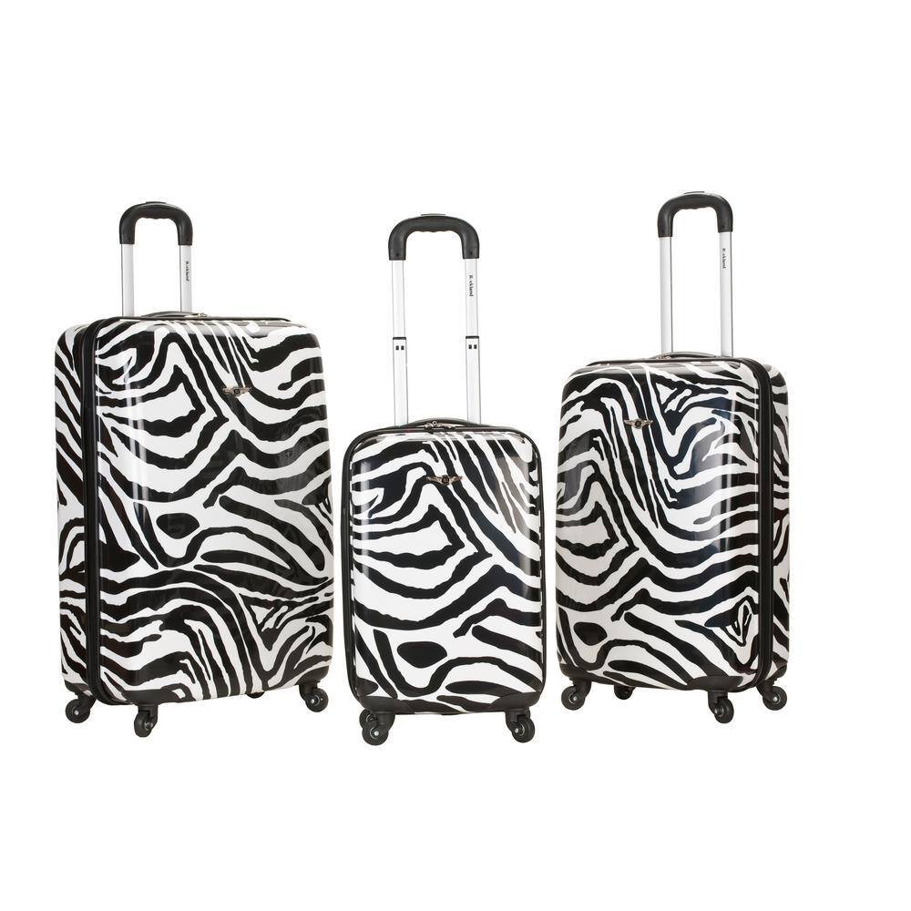 American Flyer Silver Clover 5 Piece Spinner Luggage Set Black