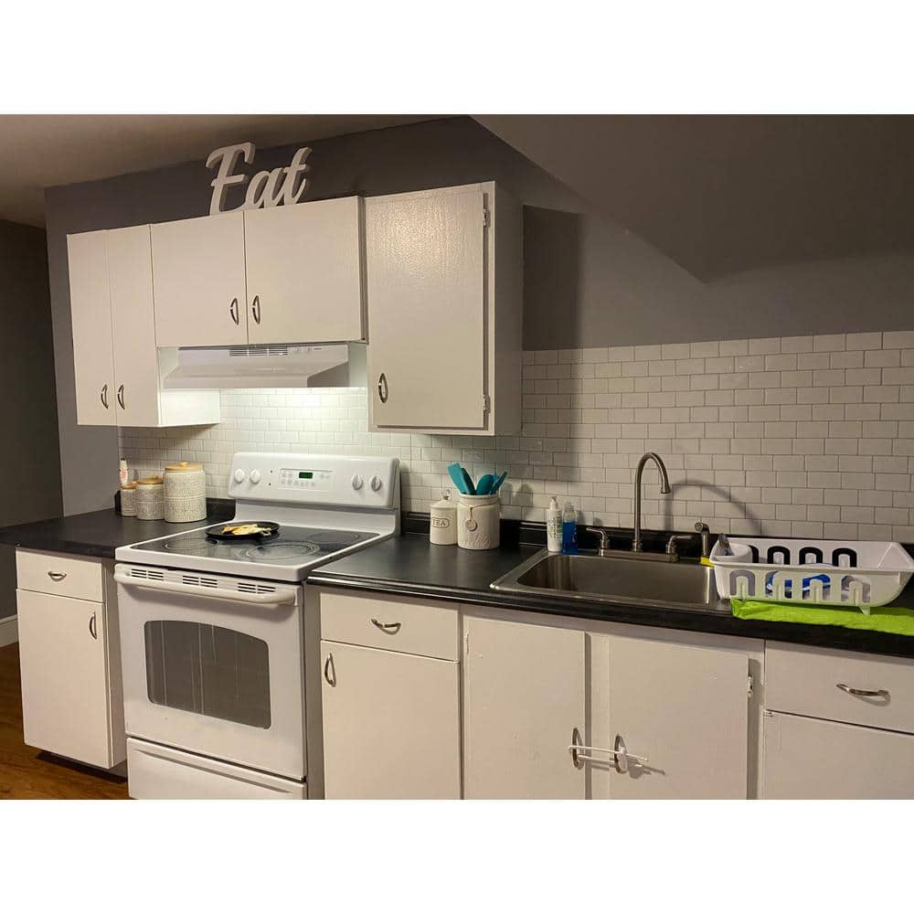 12'' x 12'' White Vinyl Peel and Stick Subway Tile