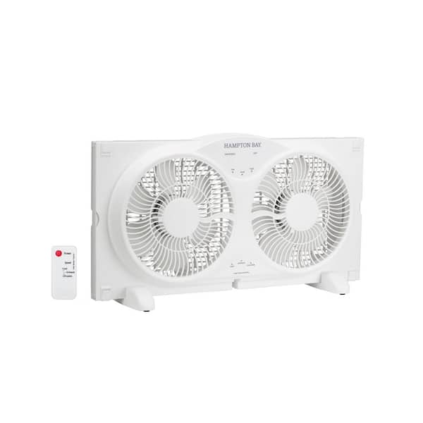 9 in. 3-Speed Digital Window Fan with Remote Control in White