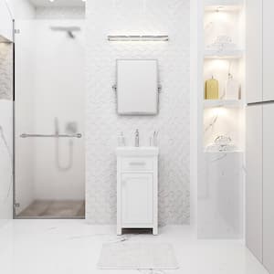 MIA 18 in. W Bath Vanity in Pure White Finish with Ceramics Integrated Vanity Top with White Basin