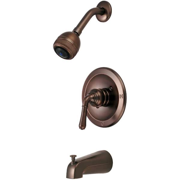 Olympia Faucets Accent 1-Handle Wall Mount Tub and Shower Faucet Trim Kit in Oil Rubbed Bronze with Showerhead (Valve not Included)