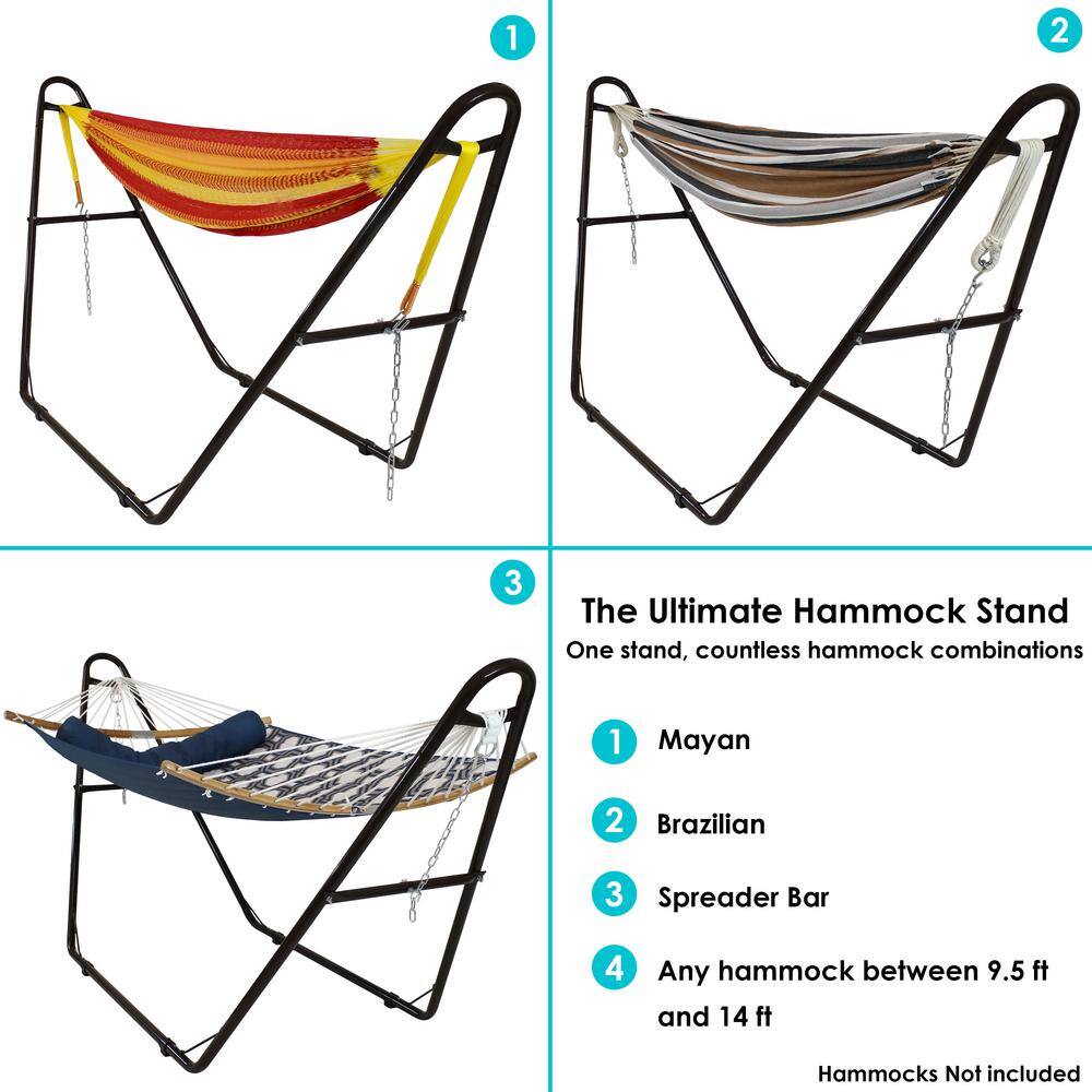Bronze Heavy-Duty Steel Universal Hammock Stand for 9 to 14 Feet Hammocks