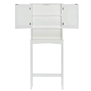 23.6 in. W x 8.8 in. D x 62.2 in. H MDF Board Freestanding Linen Cabinet with Shelf and 2-Doors in White