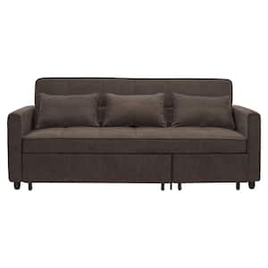 Sheridan 83.9 in. Brown Polyester King Size Sofa Bed