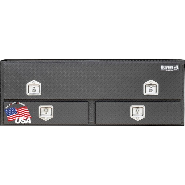 21 x 13 x 60 in. Matte Black Diamond Tread Aluminum Top Mount Contractor Truck Tool Box with Drawers