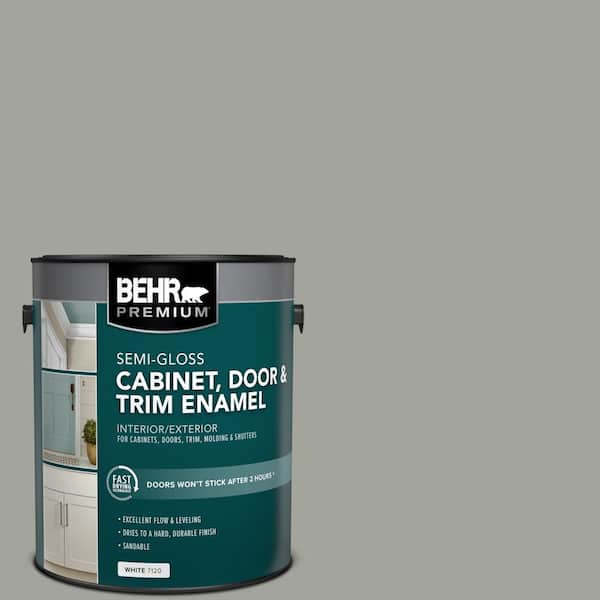 BEHR PREMIUM 1 gal. #N380-4 Strong Winds Semi-Gloss Enamel Interior/Exterior Cabinet, Door & Trim Paint
