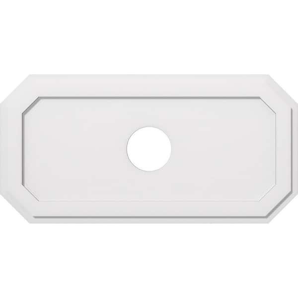 Ekena Millwork 40 in. W x 20 in. H x 6 in. ID x 1 in. P Emerald Architectural Grade PVC Contemporary Ceiling Medallion