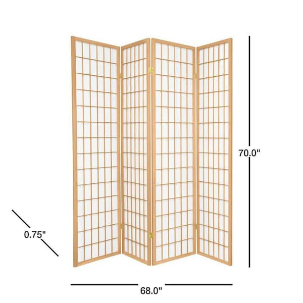 6 ft. Natural 4-Panel Room Divider