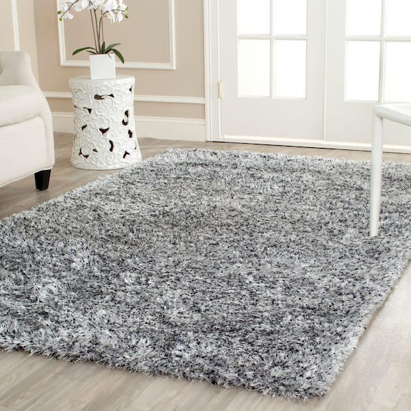 Malibu Shag Silver 8 ft. x 10 ft. Solid Area Rug