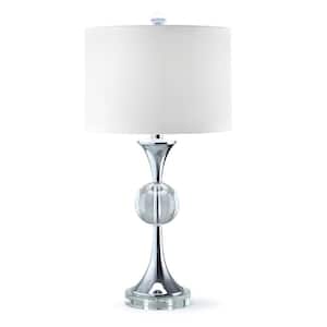 Marbella 26 in. H Chrome Crystal Table Lamp
