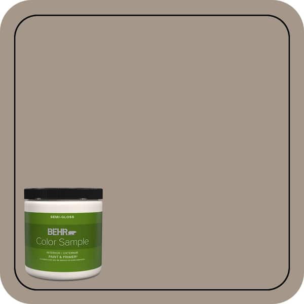 BEHR PREMIUM PLUS 8 oz. #PPU5-07 Studio Taupe Semi-Gloss Interior/Exterior Paint & Primer Color Sample