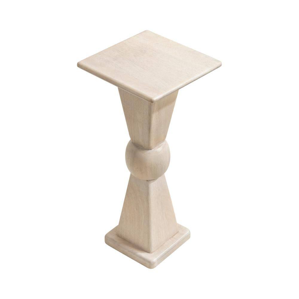 Gaeta 10 in. White Square Solid Wood End Table