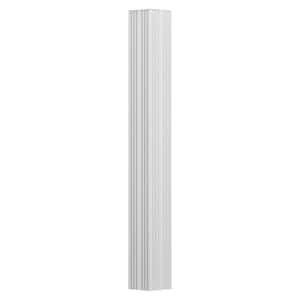 9' x 3" Endura-Aluminum Column, Square Shaft (Load-Bearing), Non-Tapered, Fluted, Textured White