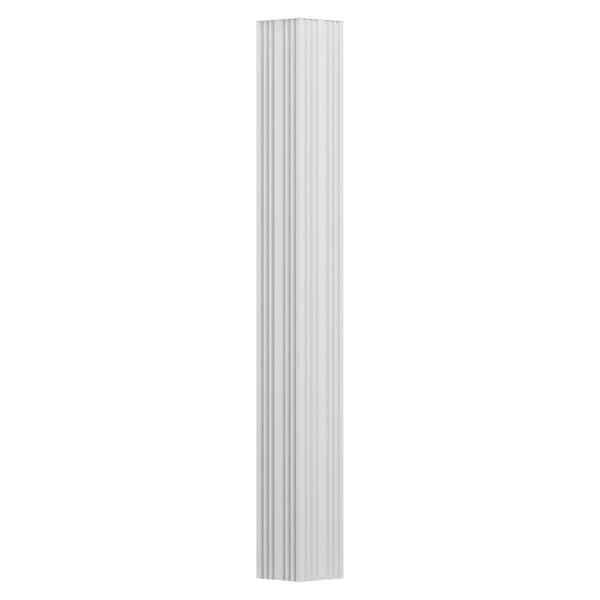 AFCO 9' x 3" Endura-Aluminum Column, Square Shaft (Load-Bearing), Non-Tapered, Fluted, Textured White