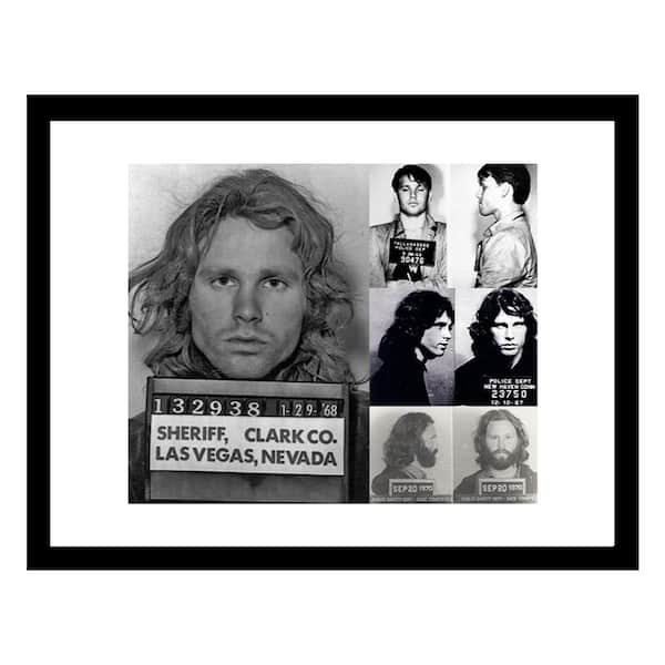 VENICE BEACH Collections Jim Morrison Mugshotsts by Unknown 1-Piece Framed Graphic Print Abstract Poster Art Print 18 in. x 14 in.