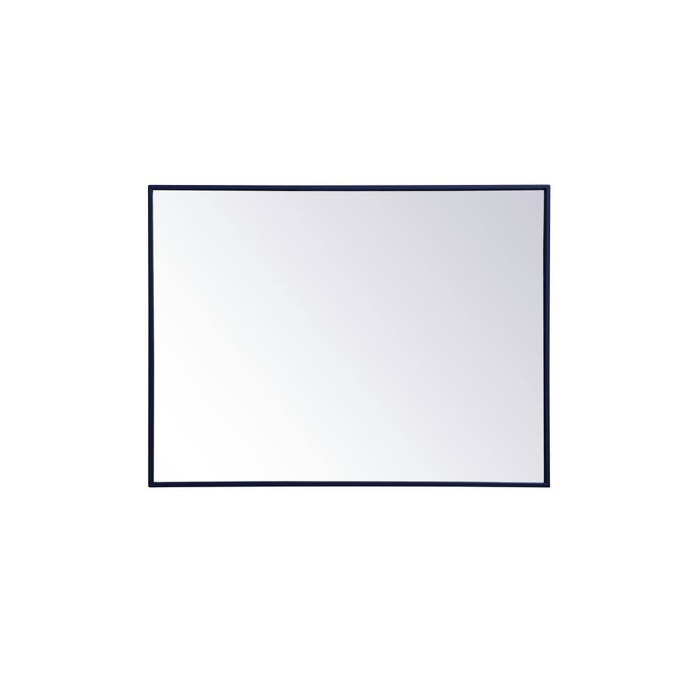 Medium Rectangle Blue Modern Mirror (36 in. H x 27 in. W)