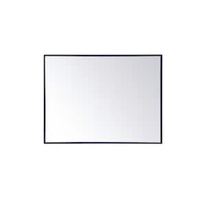 Medium Rectangle Blue Modern Mirror (36 in. H x 27 in. W)