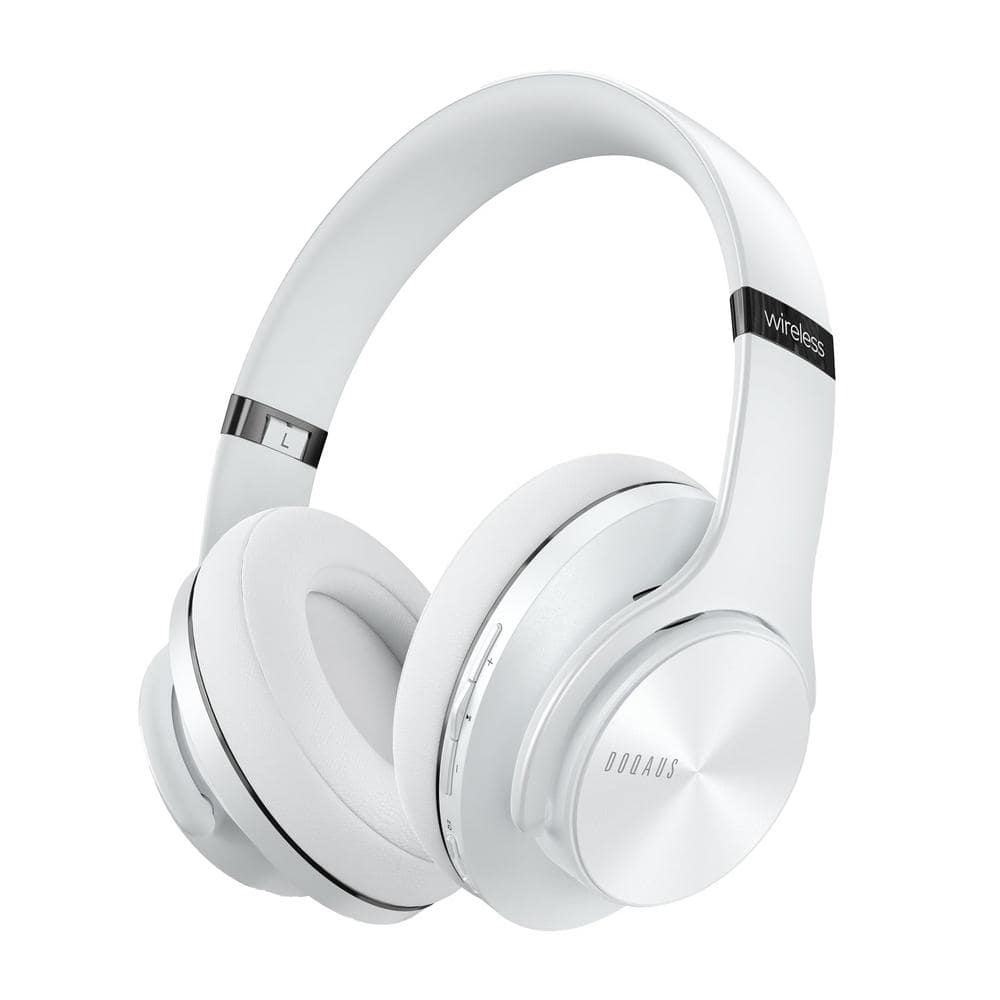 Optimized White Wireless Bluetooth Noise Canelling Over the Ear Headphones 