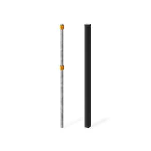 4ft. H No Dig Edgewood Black Aluminum Line Fence Post Kit with Pipe Anchor (1 Pack)