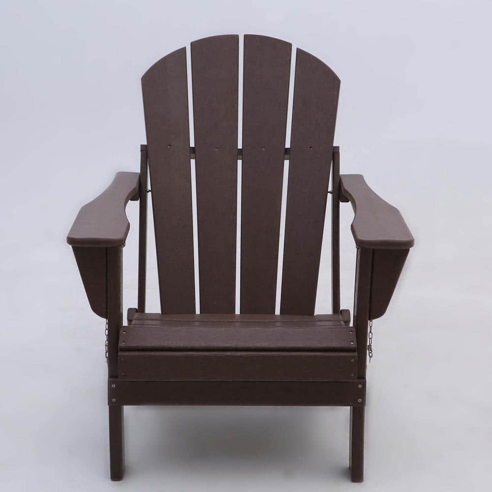 Brown Waterproof Rust Resistant Folding Plastic Metal Outdoor Lounge Chair