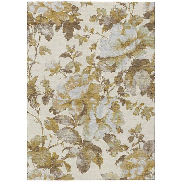 Chantille Machine Washable Indoor/Outdoor Abstract ACN3063 Wheat 5 ft. x 7 ft. 6 in. Area Rug