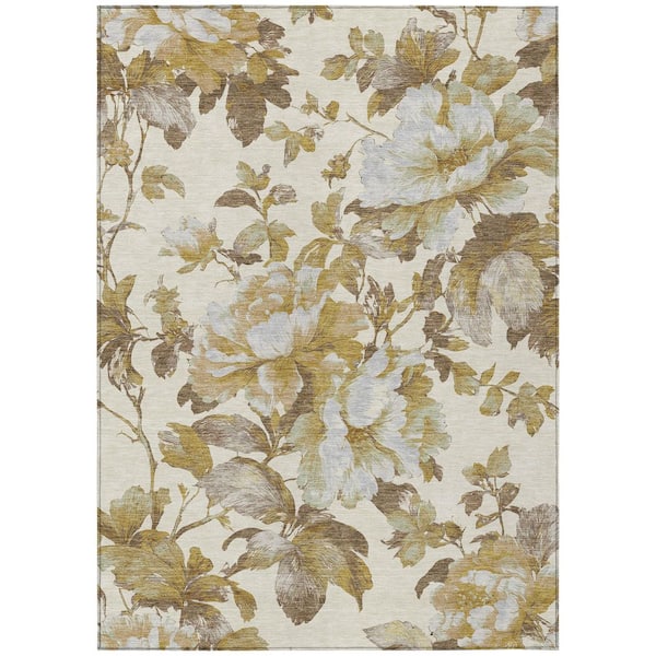 Chantille Machine Washable Indoor/Outdoor Abstract ACN3063 Wheat 8 ft. x 10 ft. Area Rug