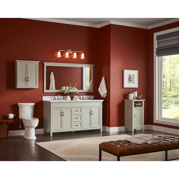 Ashburn 60 in. W x 31 in. H Rectangular Wood Framed Wall Bathroom Vanity Mirror in Grey