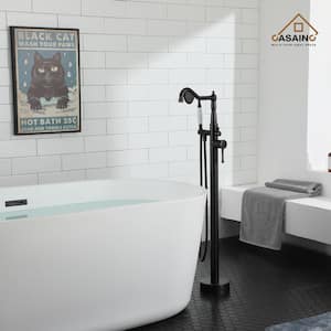 Classical Freestanding Bathtub Faucet with Hand Shower Hand in Oil Rubbed Bronze
