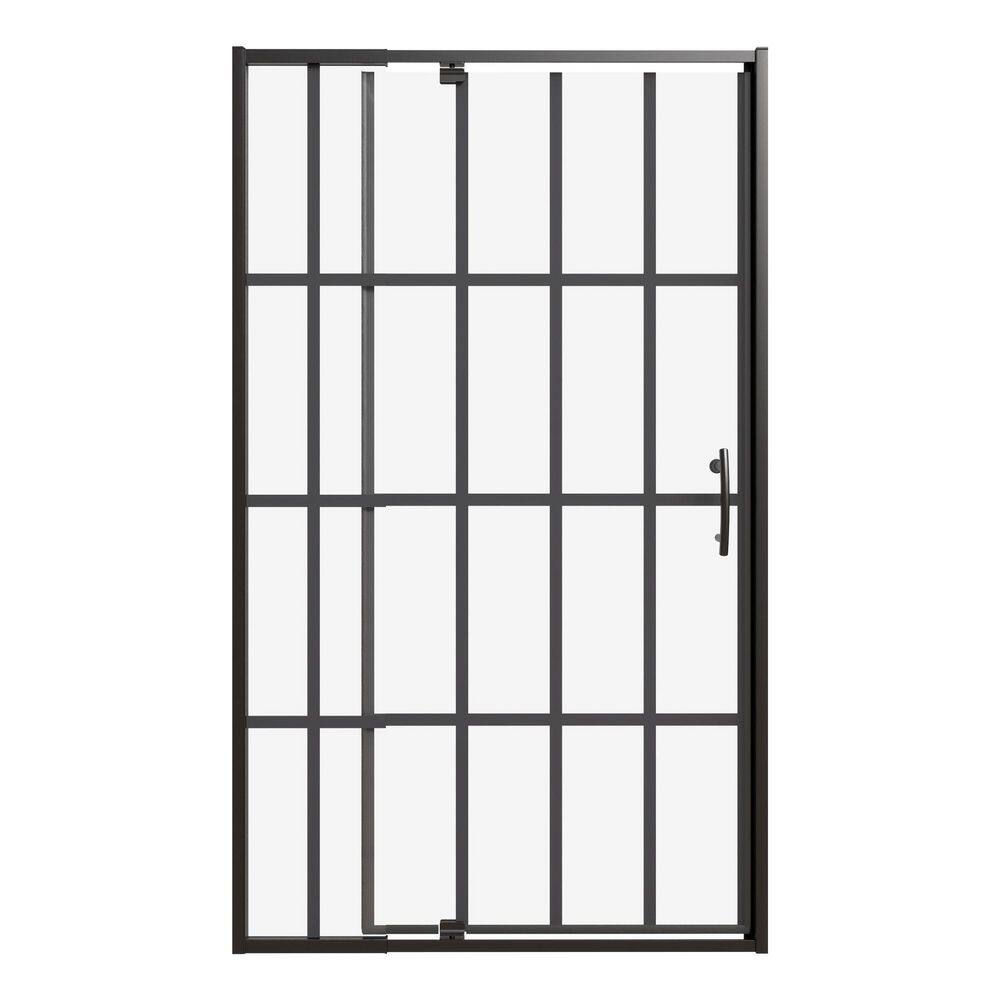 38 in. - 42 in. W x 71 in. H Pivot Framed Shower Door in Black with 1/4 in. SGCC Silk Screen Glass price history on PriceWatchPro