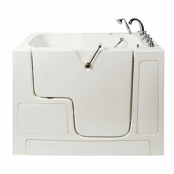 Ella Wheelchair Access 4.33 ft. x 32 in. Whirlpool and Air Bath Tub in White with Right Drain/Door