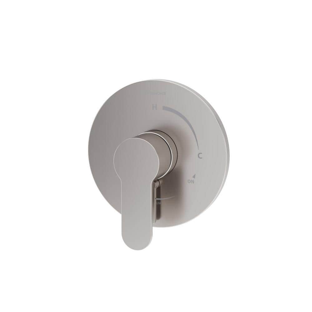 Satin Nickel Wall-Mounted Shower Valve Trim with Lever