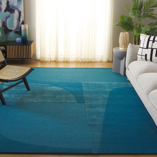 Fifth Avenue 8 ft. x 10 ft. Turquoise Geometric Area Rug