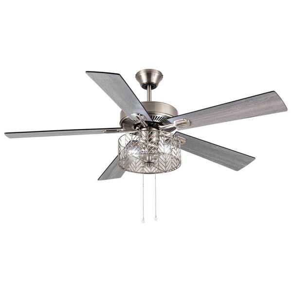 Indoor Nickel Ceiling Fan, Industrial Ceiling Fans Home Depot