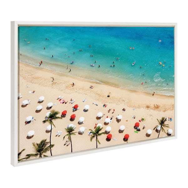 white framed beach art