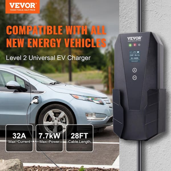 VEVOR Level 2 EV Charger, 16 Amp 110V-240V 3.84 kW, Portable Electric  Vehicle Charger with