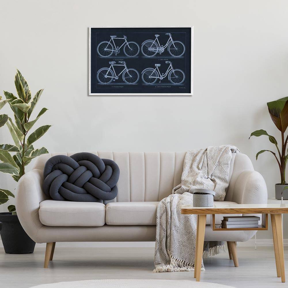 Traditional Bicycle Styles Diagram by Phillipa Katz White Framed Travel Giclee Art Print 20 in. x 30 in. price history on PriceWatchPro