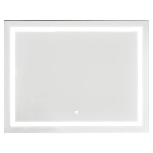 Unbranded 36 in. W x 28 in. H Rectangular Frameless LED Wall Bathroom Vanity Mirror in Silver for Horizontal or Vertical