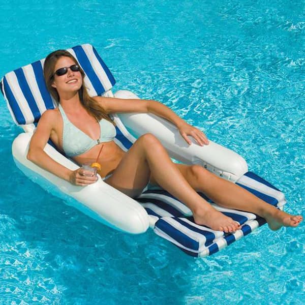 SunChaser Swimming Pool Padded Floating Luxury Chair Lounger (2-Pack)