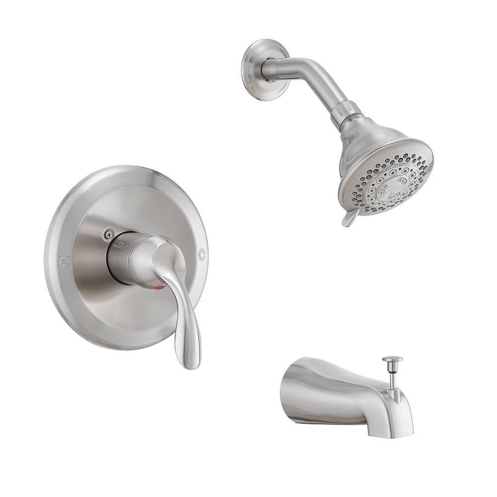 Single Handle 5-Spray Tub and Shower Faucet 1.8 GPM Brass Shower System Pressure Balance Valve Included Brushed Nickel price history on PriceWatchPro