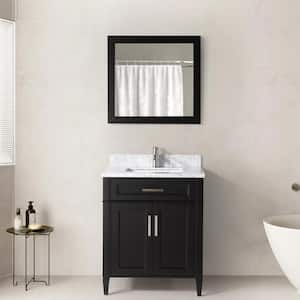 Savona 30 in. W x 22 in. D x 36 in. H Bath Vanity in Espresso with Vanity Top in White with White Basin and Mirror