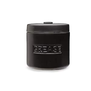 Grease Container, Matte Black Porcelain