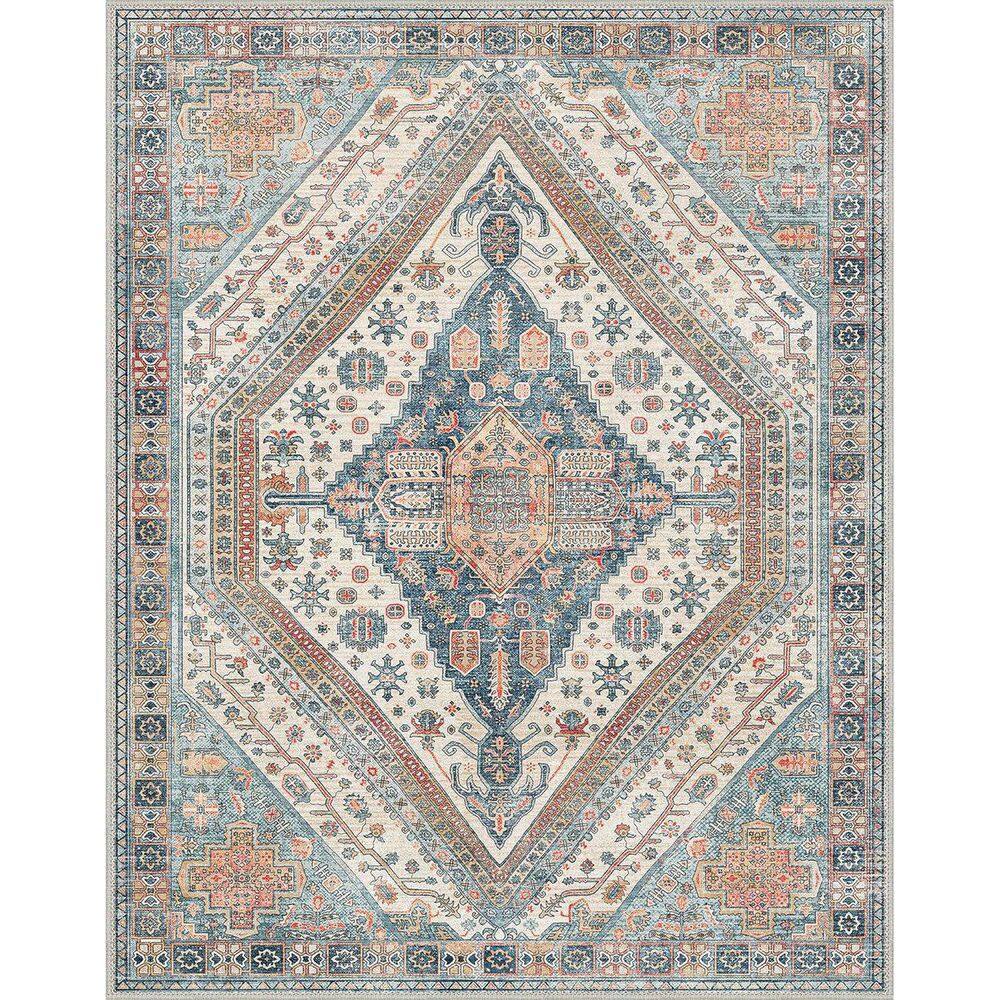 Soraya Medallion Blue/Orange 8 ft. x 10 ft. Living Room/Bedroom/Dining Room Area Rug price history on PriceWatchPro